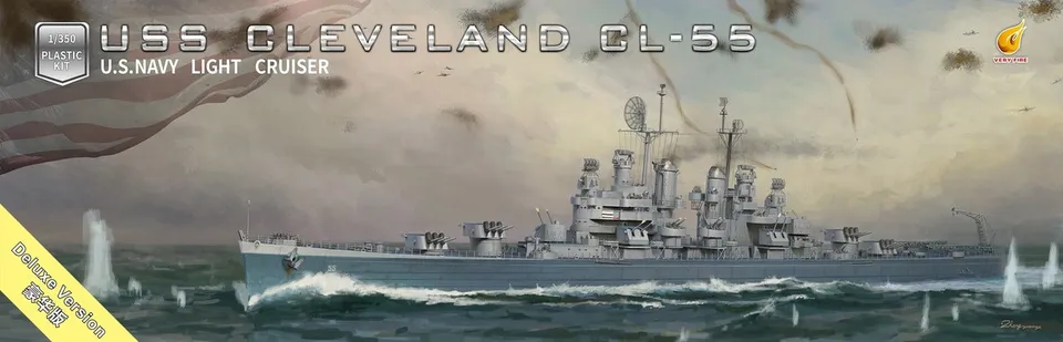 very-fire-vf350920-1-350-maquette-bateau-uss-cleveland-cl-55-ww2 image 1