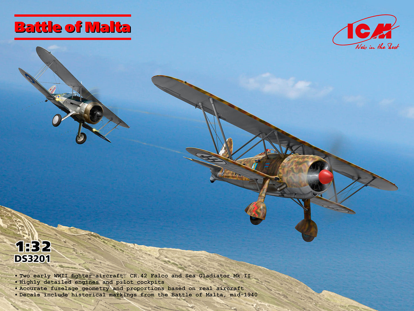 icm-ds3201-bataille-de-malte-fiat-cr-42-maquette-avion-1-32 image 1