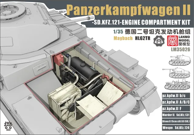 lanmo-lm35026-panzer-ii-compartiment-moteur-maquette-1-35 image 1