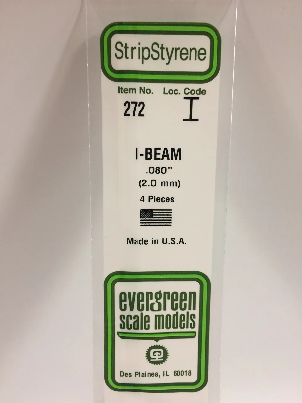 evergreen-shapes-272-poutre-en-i-2-mm-blanc-4-pi-ces image 1