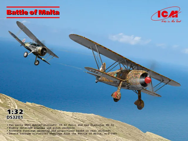 icm-ds3201-bataille-de-malte-fiat-cr-42-maquette-avion-1-32 image 1