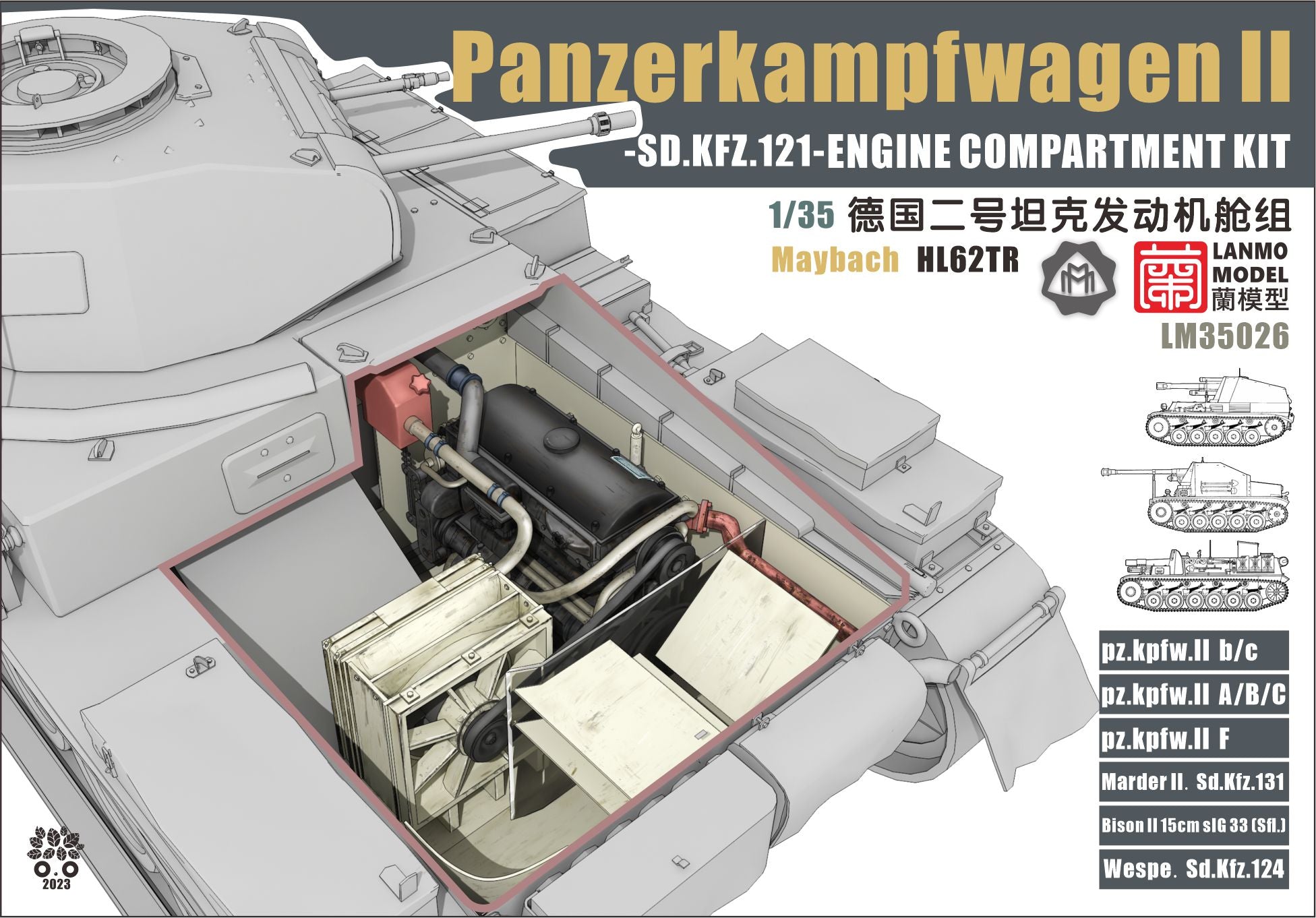 lanmo-lm35026-panzer-ii-compartiment-moteur-maquette-1-35 image 1