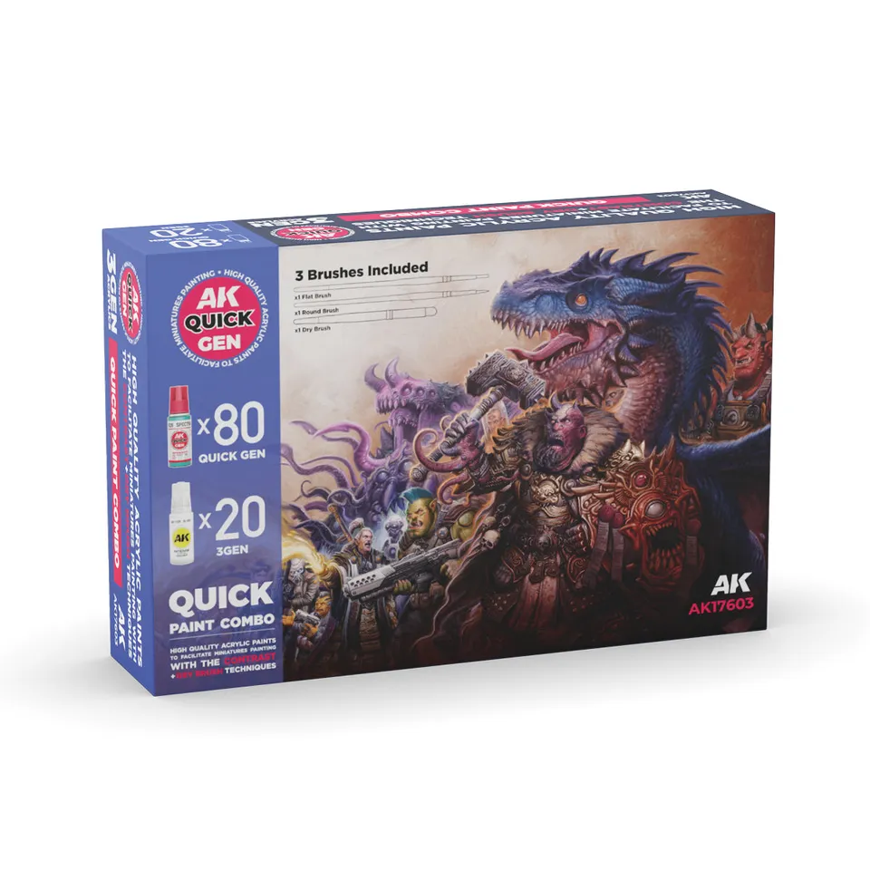 ak-interactive-quick-gen-combo-100-couleurs-coffret-peinture-pinceaux image 1