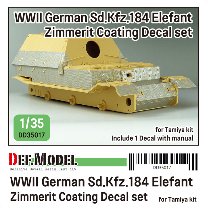 def-model-dd35017-elefant-zimmerit-decals-relief-1-35-pour-tamiya image 1