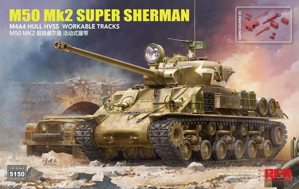 rye-field-5150-maquette-super-sherman-m50-1-35 image 1