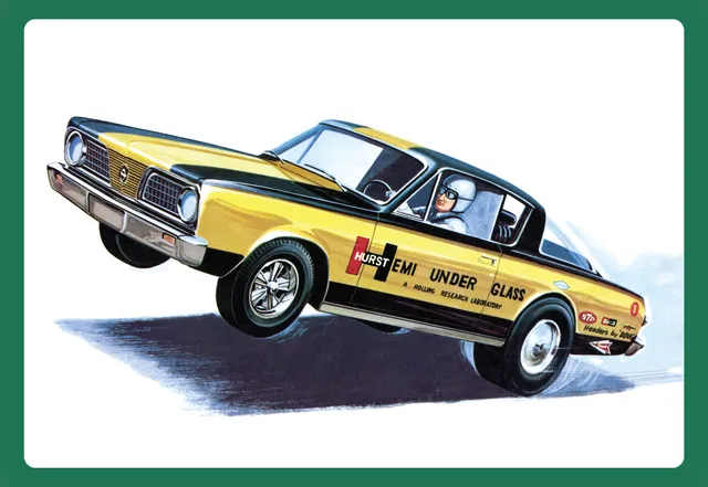 amt-plymouth-barracuda-1966-hemi-under-glass-maquette-1-25-gold image 1