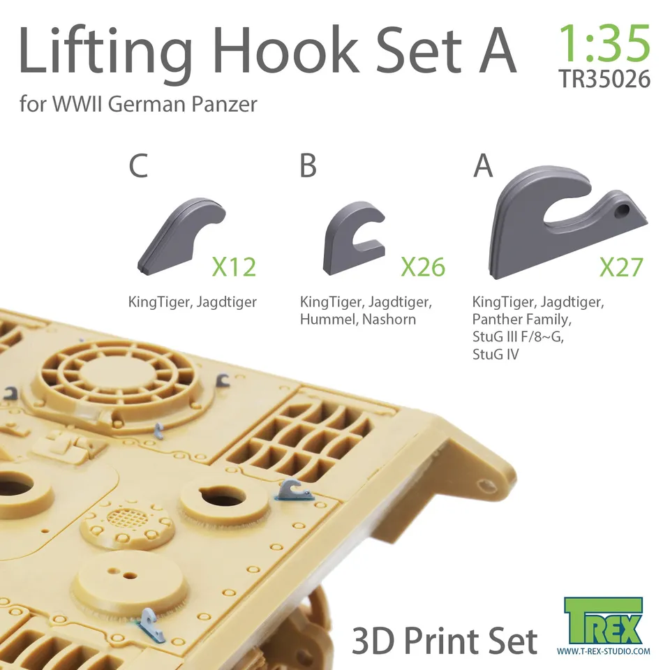 t-rex-35026-crochets-de-levage-panzer-allemand-1-35-set-a image 1
