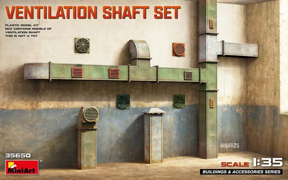 miniart-35650-ventilation-shaft-set-d-cor-diorama-1-35-usine image 1