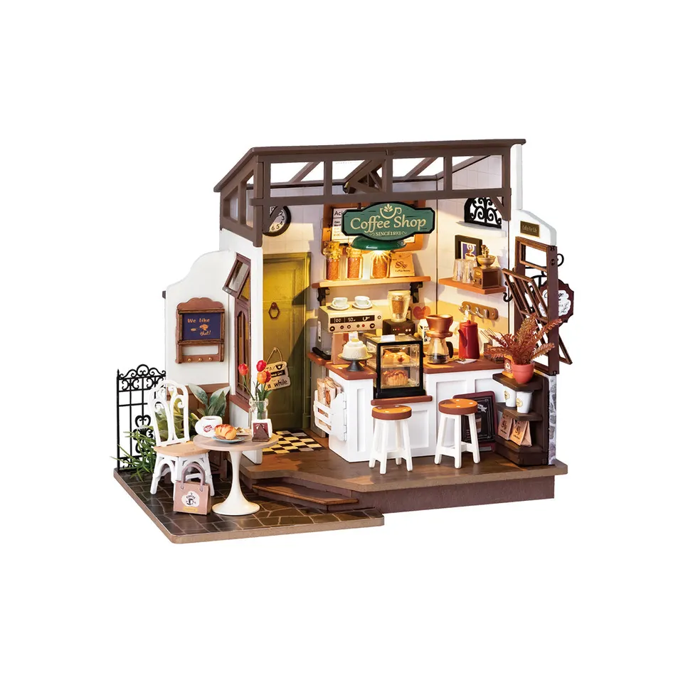 robotime-dg162-flavory-cafe-house-maison-miniature-bois image 1