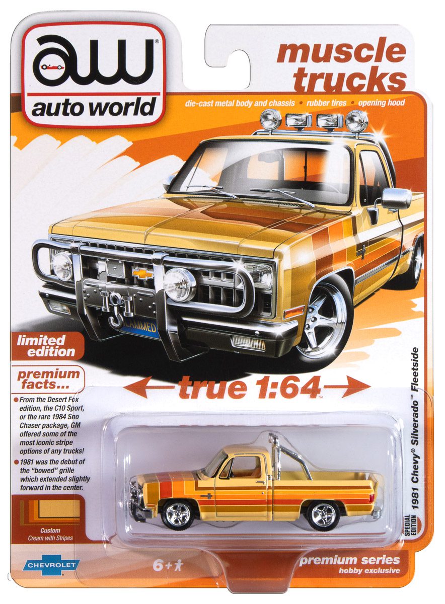 auto-world-1981-chevy-silverado-1-64-miniature-custom-cream image 1