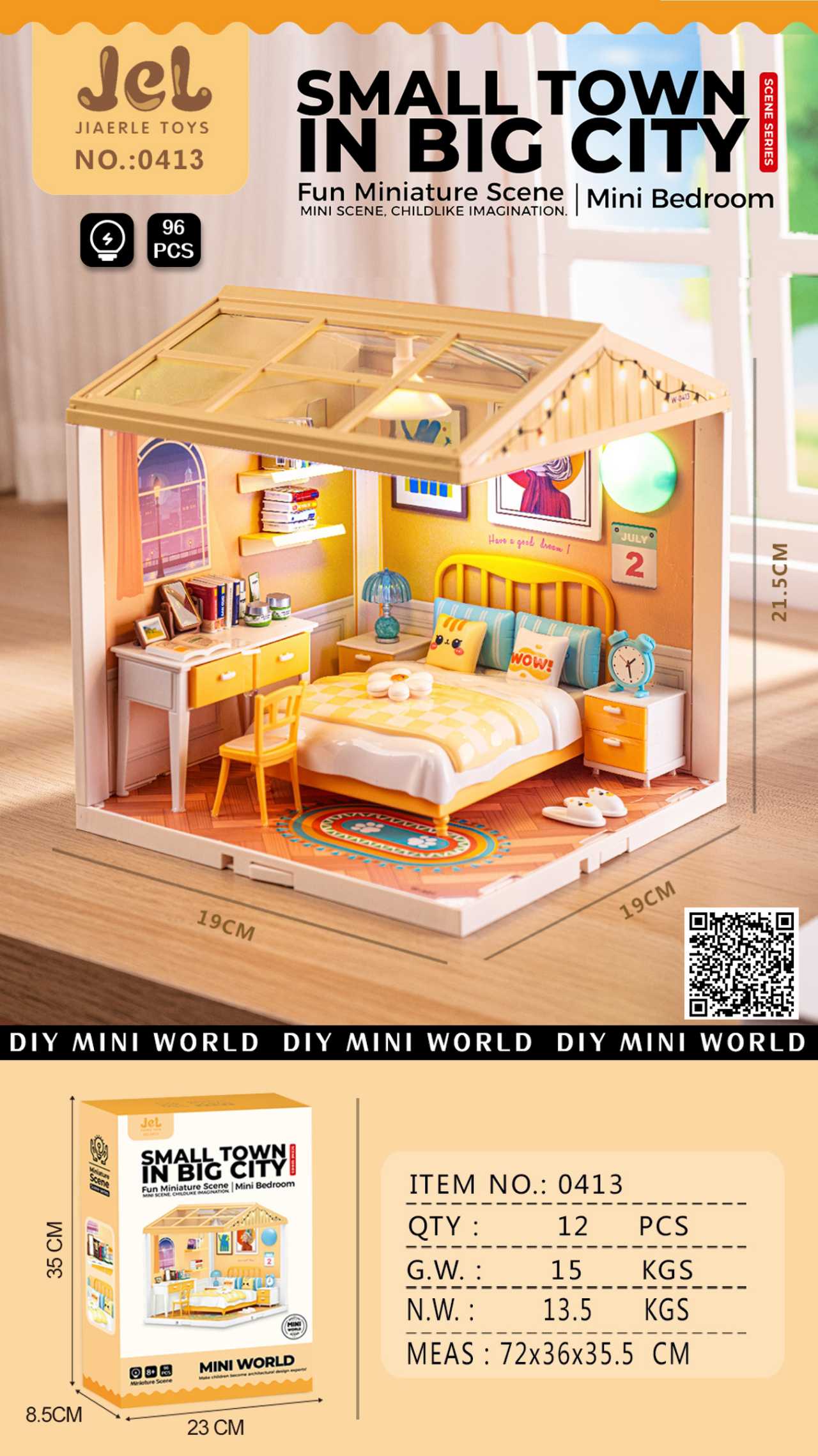 jiaerle-toys-jel-0413-mini-bedroom-maison-miniature-diy-chambre image 1