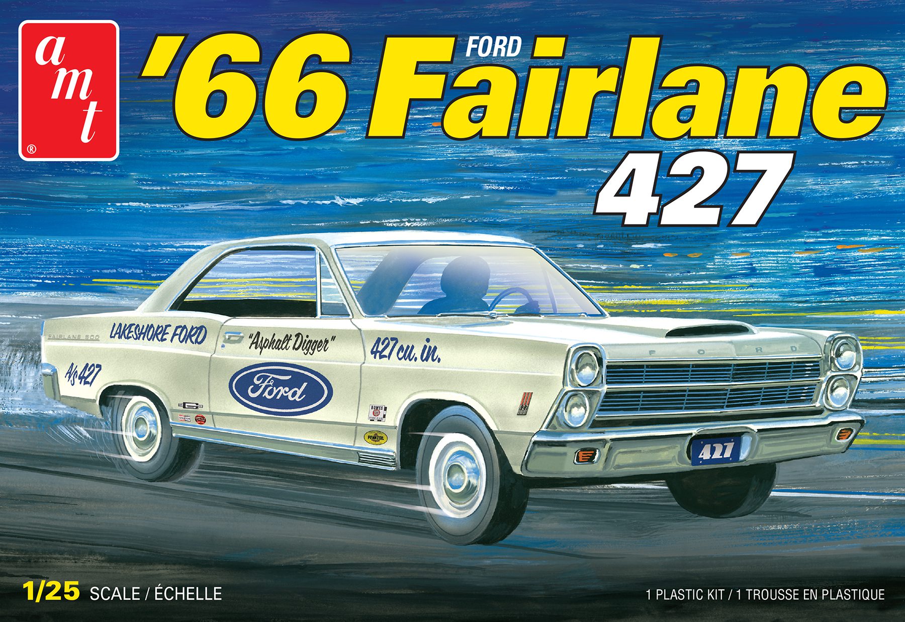 amt-ford-fairlane-427-1966-kit-maquette-1-25-muscle-car image 1
