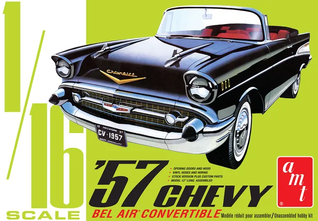 amt-chevy-bel-air-1957-cabriolet-maquette-1-16-stock-custom image 1