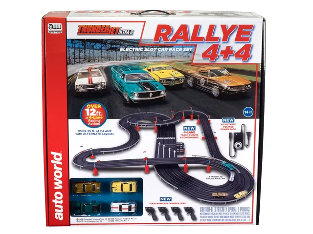 auto-world-rallye-4-4-circuit-voiture-slot-ho-4-voies image 1