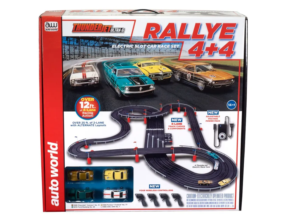 auto-world-rallye-4-4-circuit-voiture-slot-ho-4-voies image 1