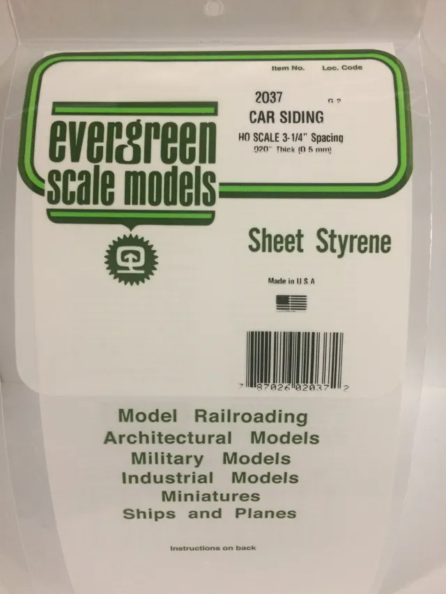 evergreen-siding-2037-plaque-wagon-ho-blanche-0-5-mm image 1