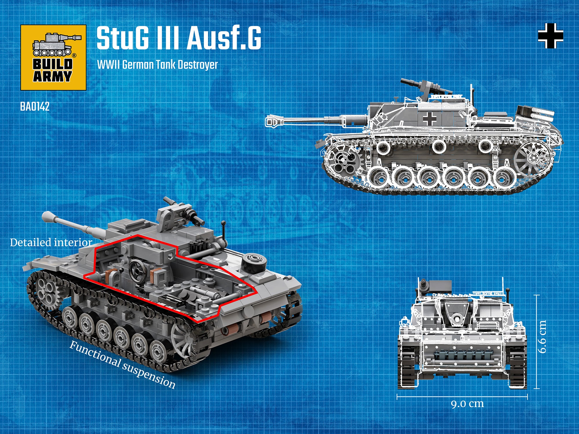 build-army-ba0142-stug-iii-ausf-g-briques-613-pi-ces-char image 3