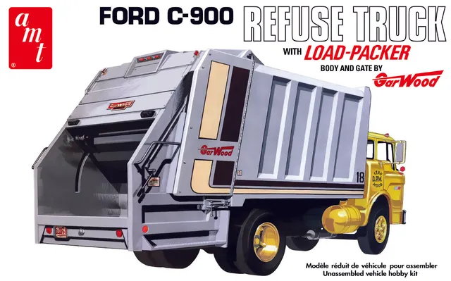 amt-ford-c-900-gar-wood-maquette-camion-poubelle-1-25-250-pi-ces image 1
