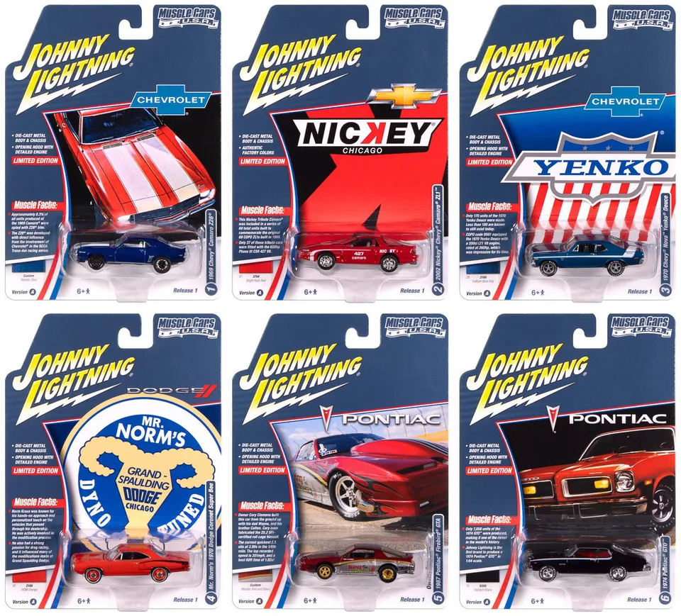 johnny-lightning-muscle-cars-usa-2025-set-a-1-64-diecast-6-voitures image 1
