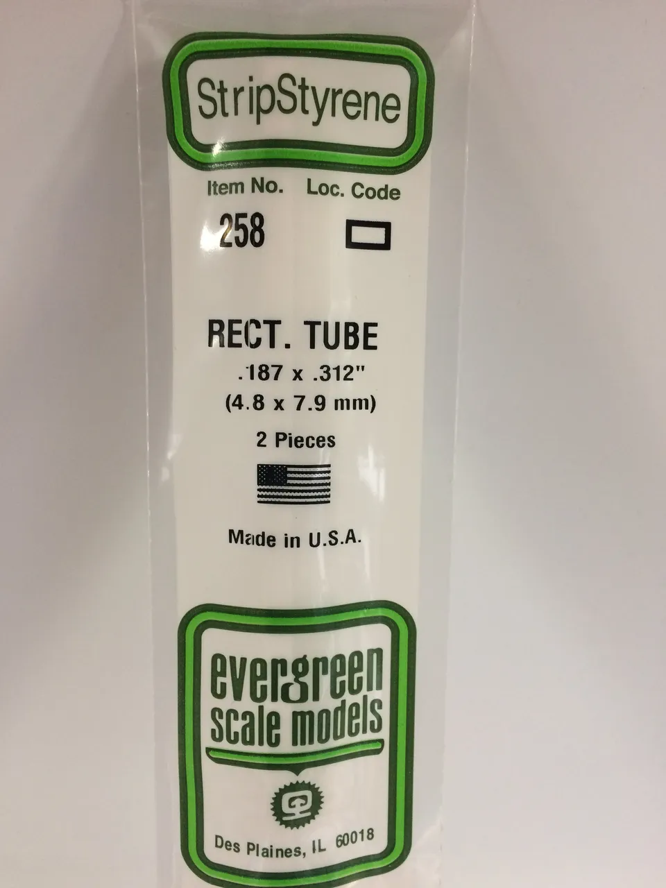 evergreen-rod-and-tube-258-tube-rectangulaire-blanc-4-8x7-9mm-2-pcs image 1