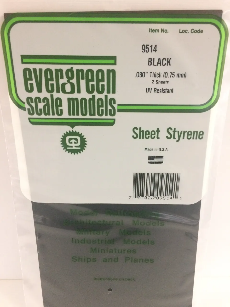 evergreen-sheets-9514-plaque-polystyr-ne-noir-opaque-0-75-mm image 1