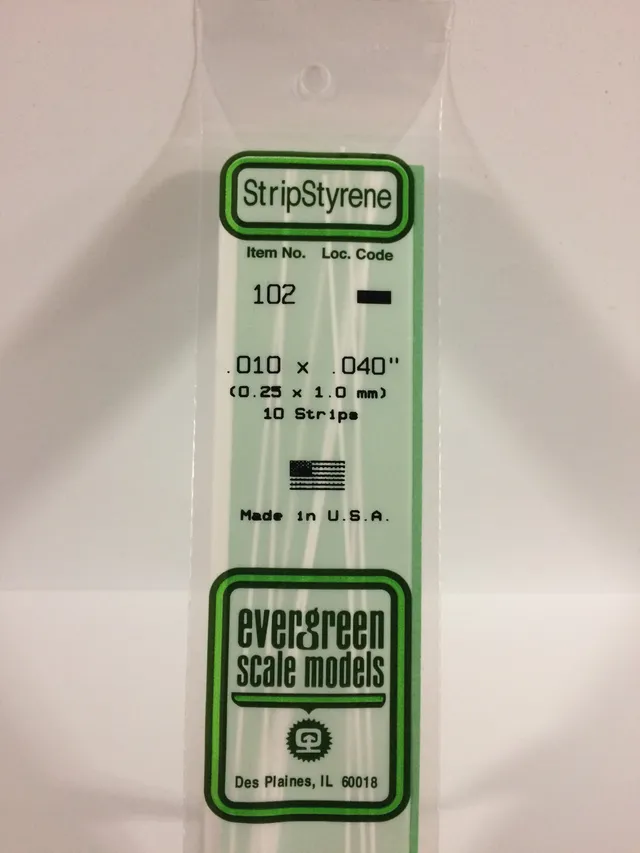evergreen-strips-102-baguette-plastique-blanc-0-25x1-mm-10-pcs image 1