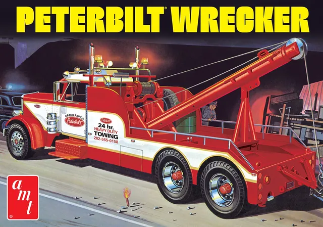 amt-peterbilt-359-wrecker-kit-maquette-camion-1-25-d-panneuse image 1