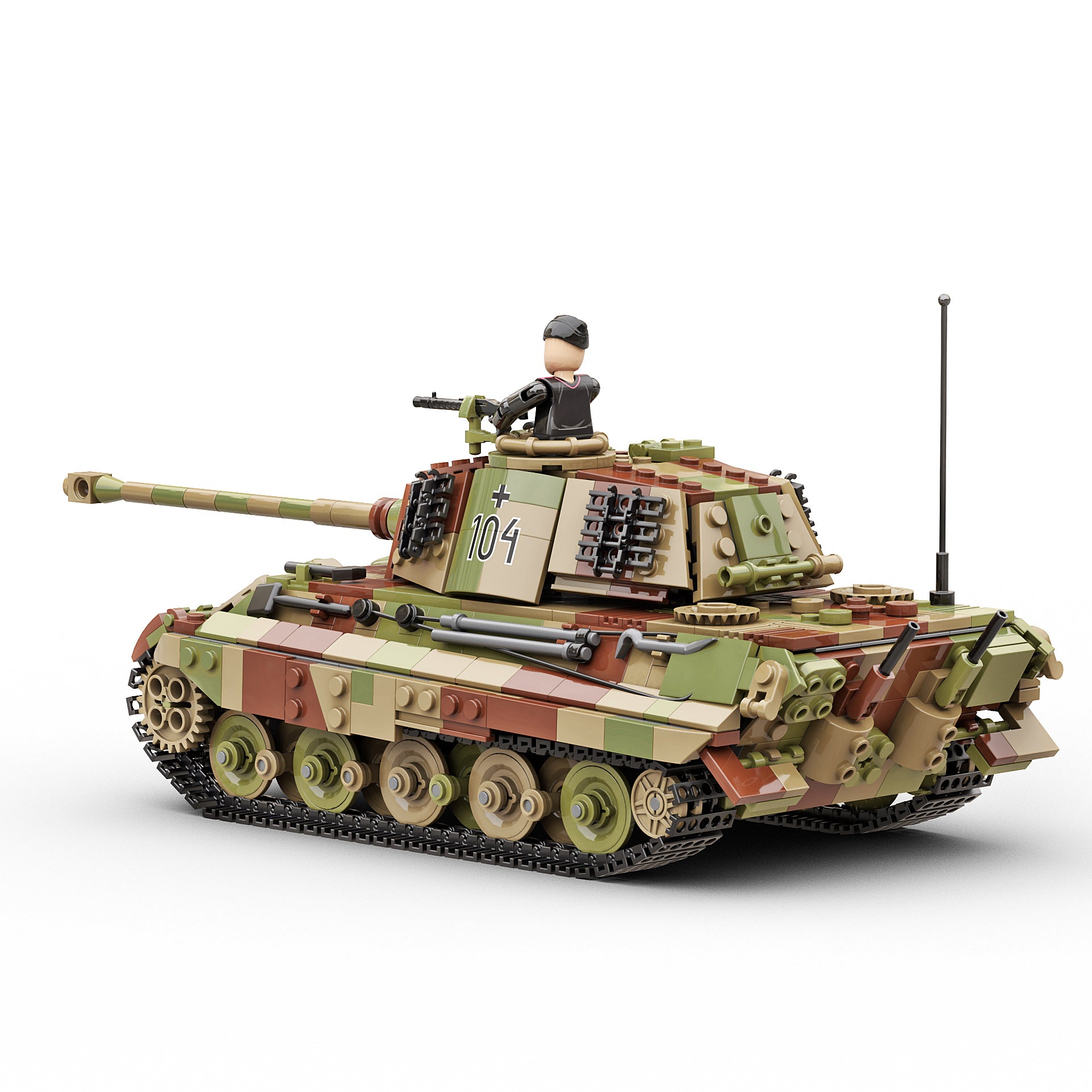 build-army-ba0182c-king-tiger-camouflage-briques-1145-pcs image 2