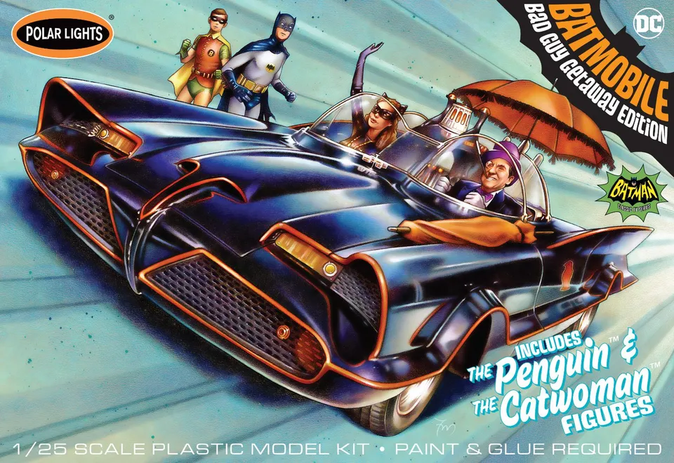 polar-lights-batmobile-1966-bad-guy-maquette-1-25-penguin-catwoman image 1