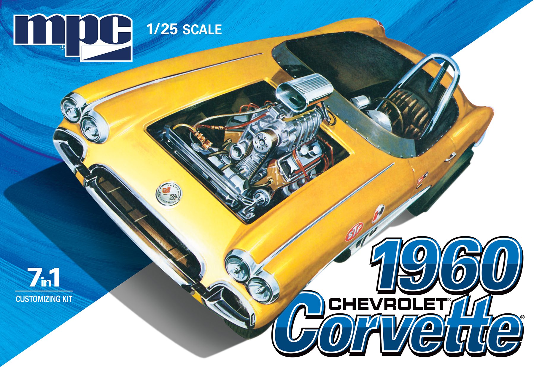 mpc-1960-chevy-corvette-7-en-1-maquette-voiture-1-25 image 1