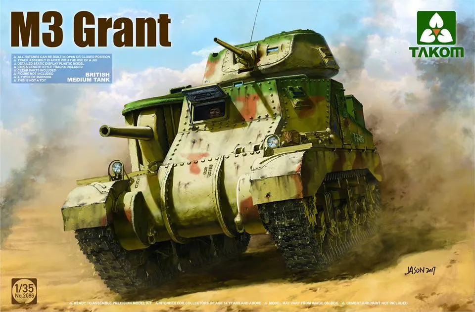 takom-2086-m3-grant-char-britannique-1-35-medium-tank image 1