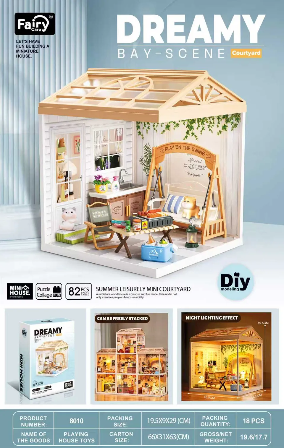 fairy-care-fc-dbs8010-dreamy-bay-maison-miniature-diy-courtyard image 1