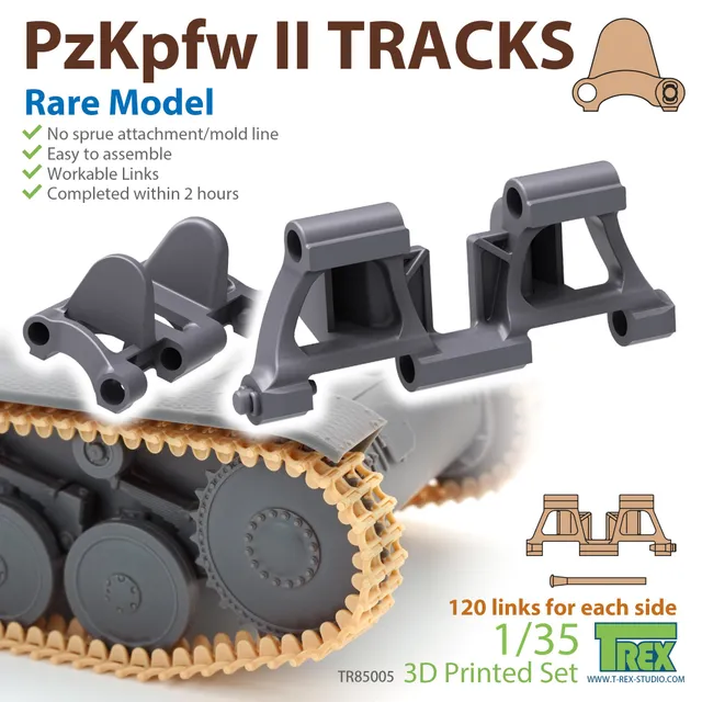 t-rex-85005-chenilles-pzkpfw-ii-1-35-maillons-3d image 1