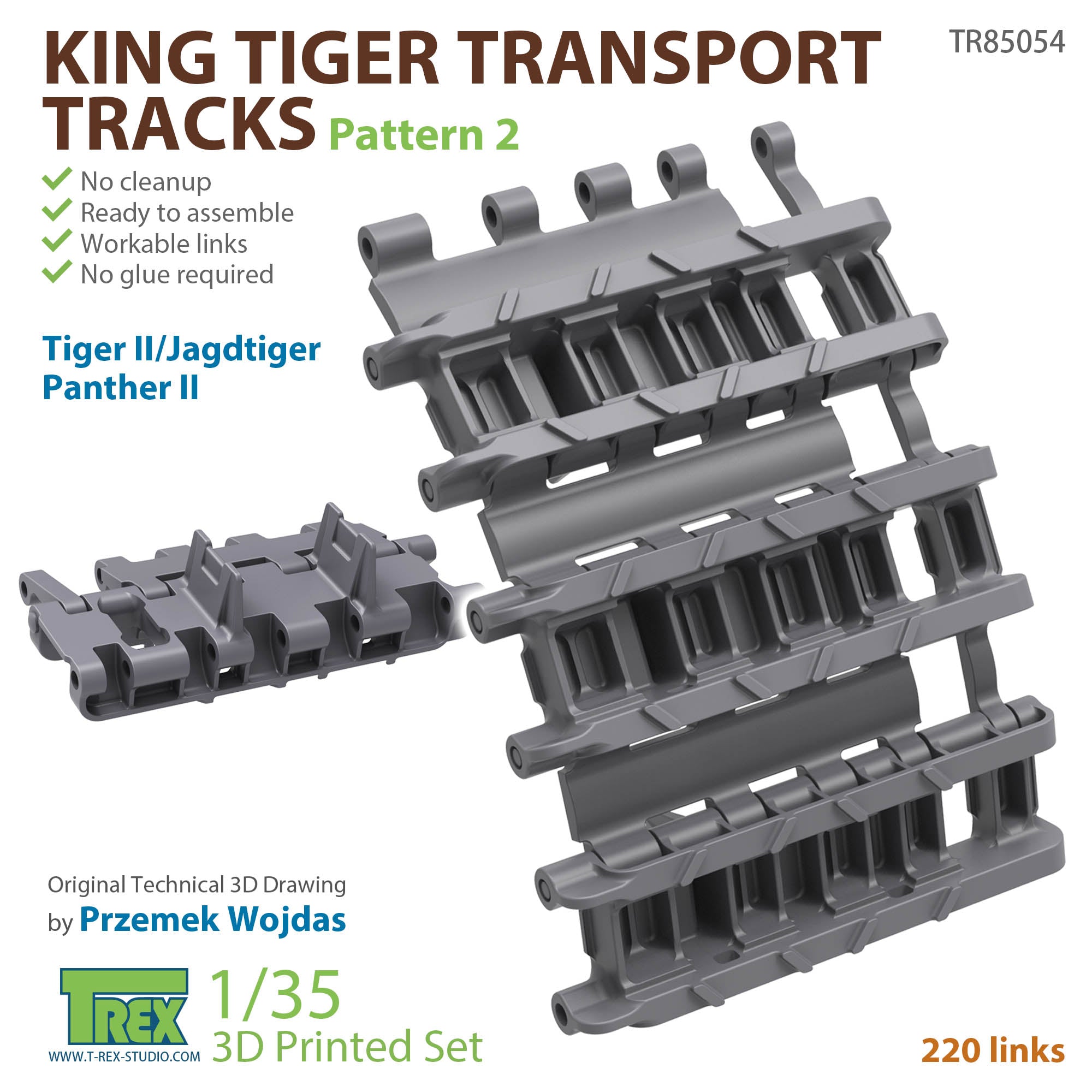 t-rex-85054-king-tiger-transport-tracks-maquette-1-35 image 1