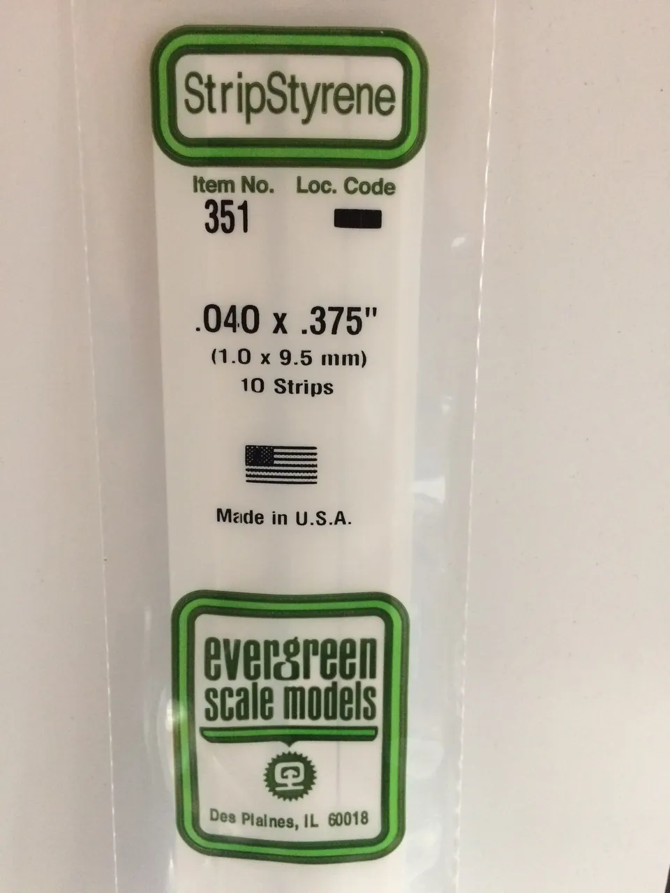 evergreen-strips-351-baguette-1x9-5-mm-blanc-lot-de-10 image 1