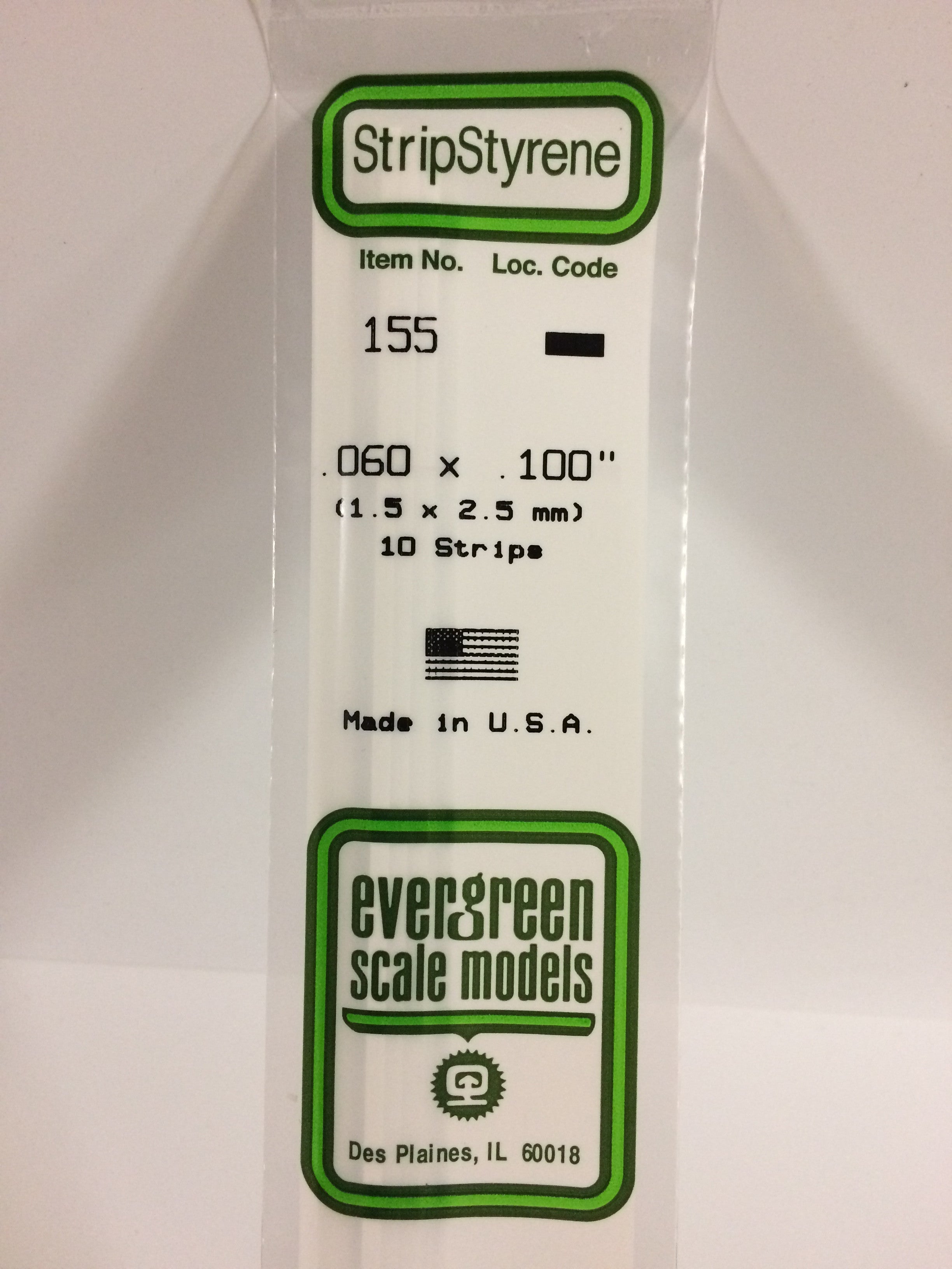evergreen-strips-155-baguette-plastique-blanc-1-5x2-5mm-10-pcs image 1