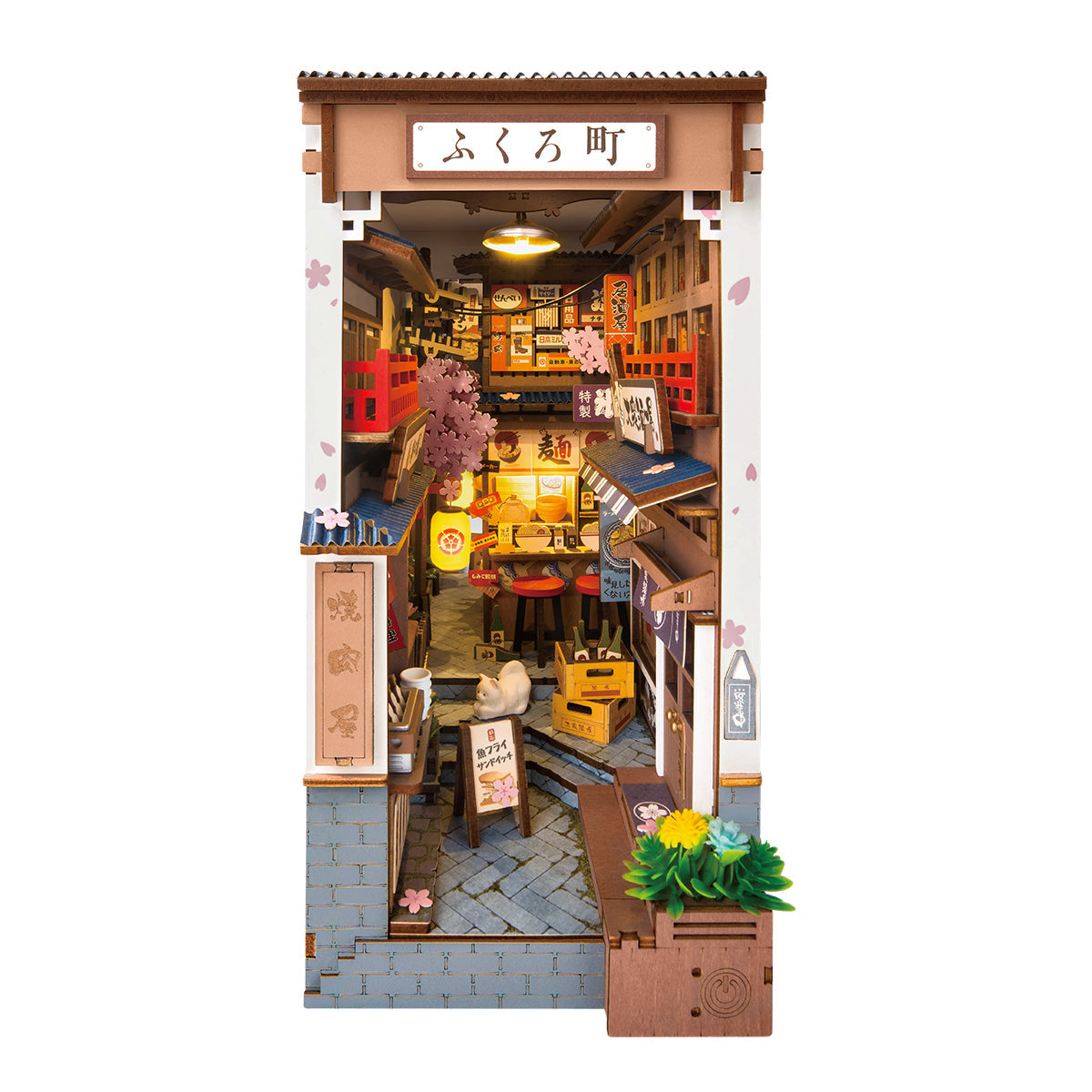 robotime-rolife-tgb11-sakura-wine-alley-book-nook-diy image 1