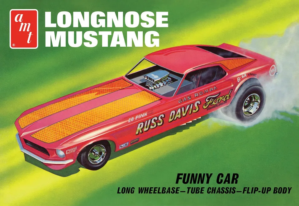 amt-mustang-gas-ronda-funny-car-maquette-1-25-long-nose-1969 image 1