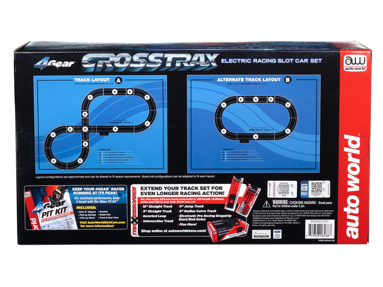 auto-world-crosstrax-coffret-circuit-slot-car-ho-cuda-mustang image 2