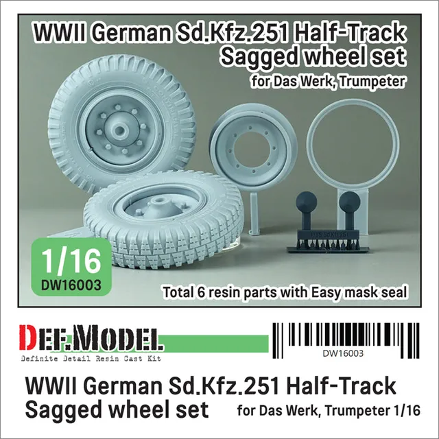 def-model-dw16003-roues-r-sine-1-16-sd-kfz-251-pneus-affaiss-s image 1