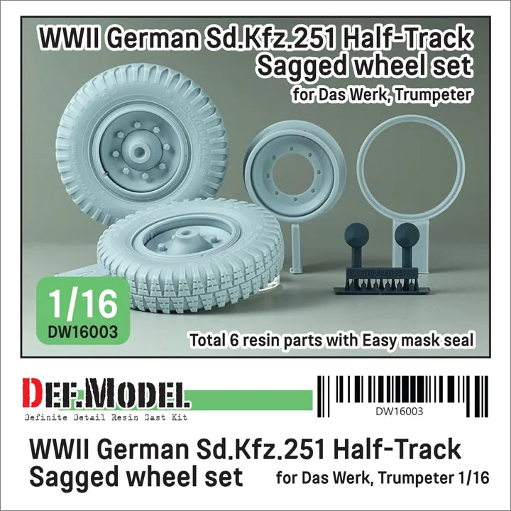 def-model-dw16003-roues-r-sine-1-16-sd-kfz-251-pneus-affaiss-s image 1