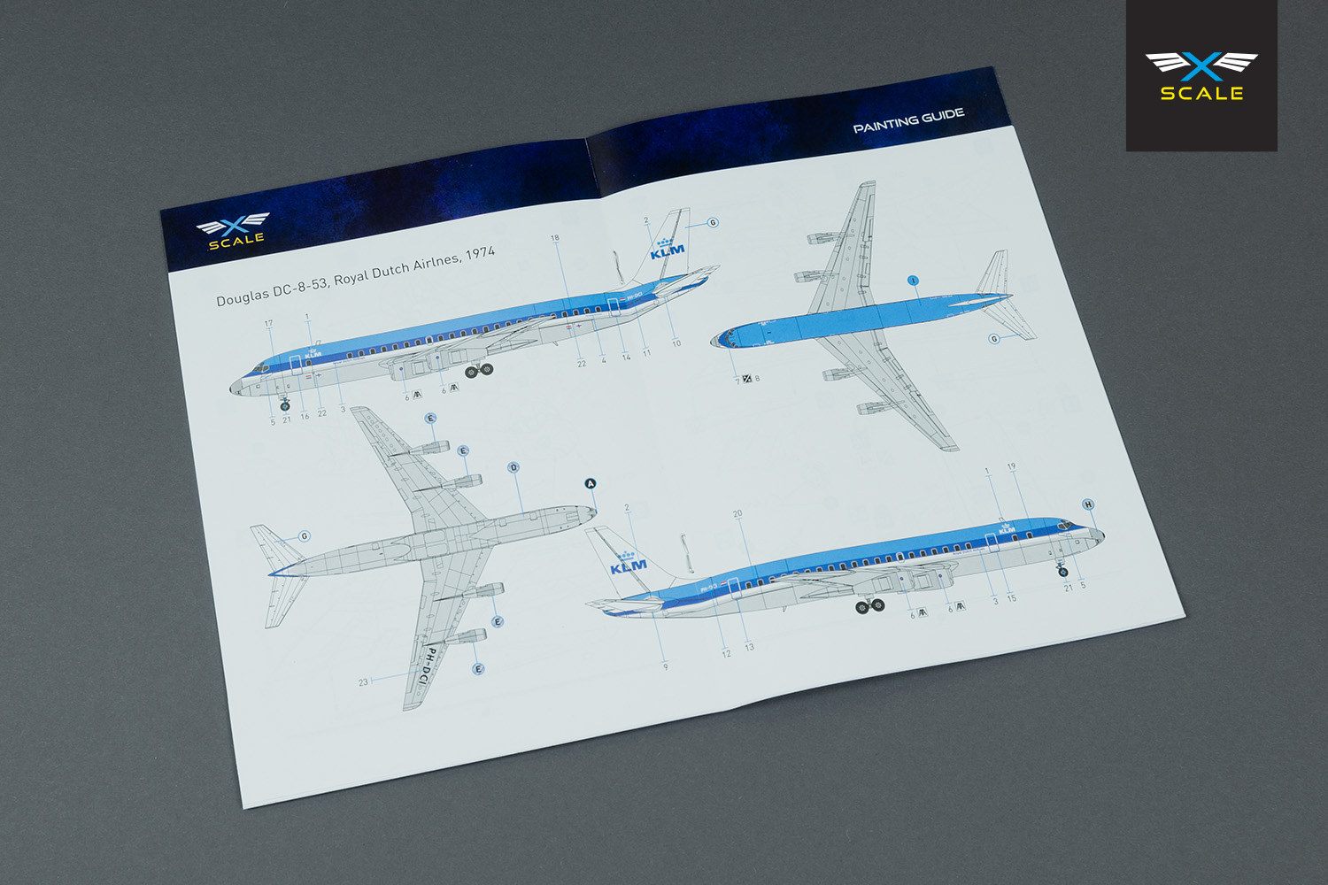 x-scale-144004-dc-8-53-klm-maquette-avion-1-144-ligne image 3