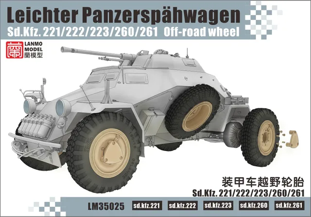 lanmo-model-lm35025-roues-off-road-1-35-sd-kfz-221-222-maquette image 1