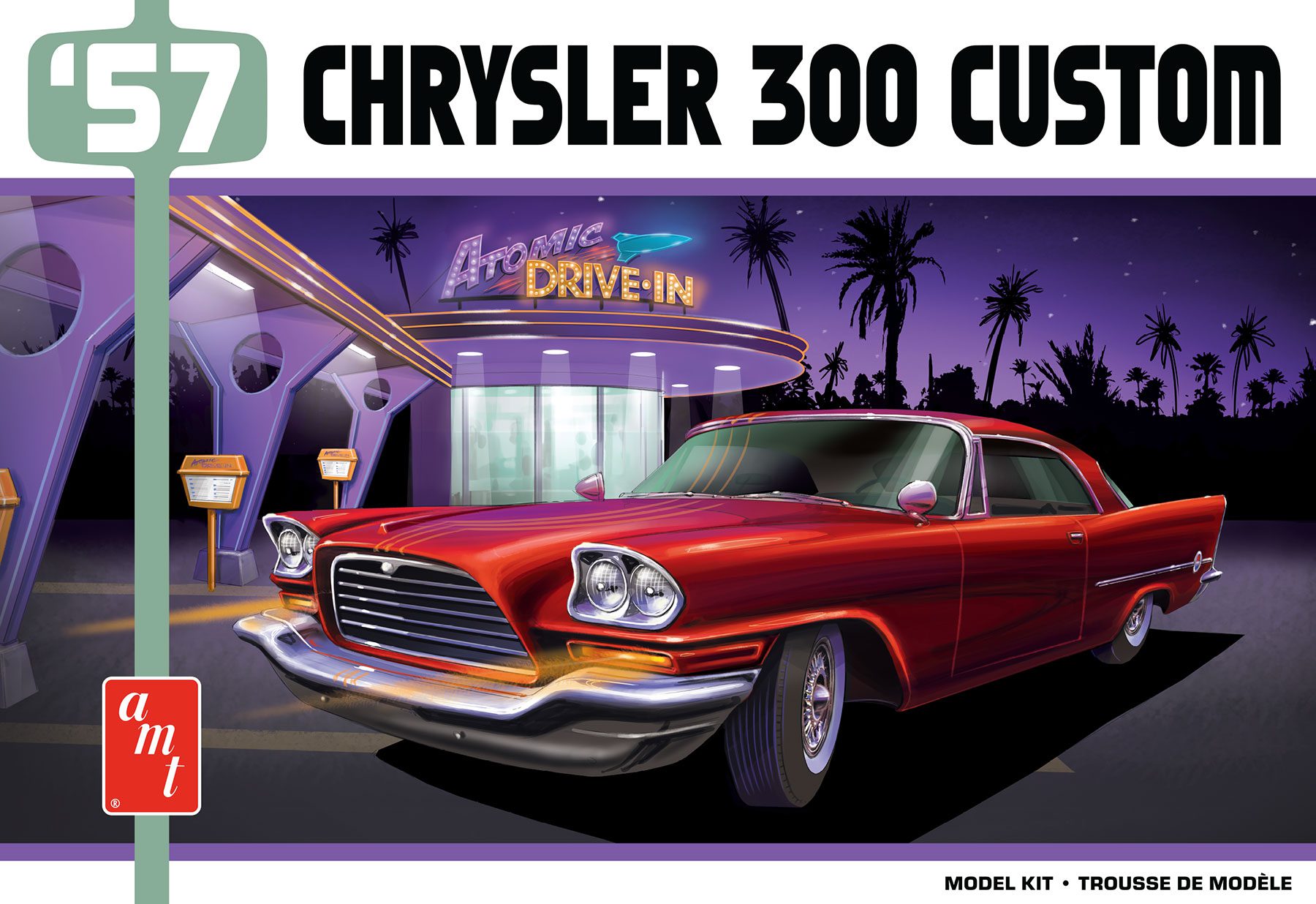 amt-1957-chrysler-300-maquette-voiture-1-25-custom image 1