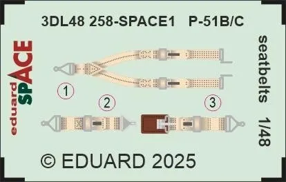 eduard-3dl48258-p-51b-c-seatbelts-space-harnais-1-48 image 1