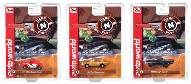 auto-world-thunderjet-r2-cars-n-coffee-slot-car-ho-1-64 image 1