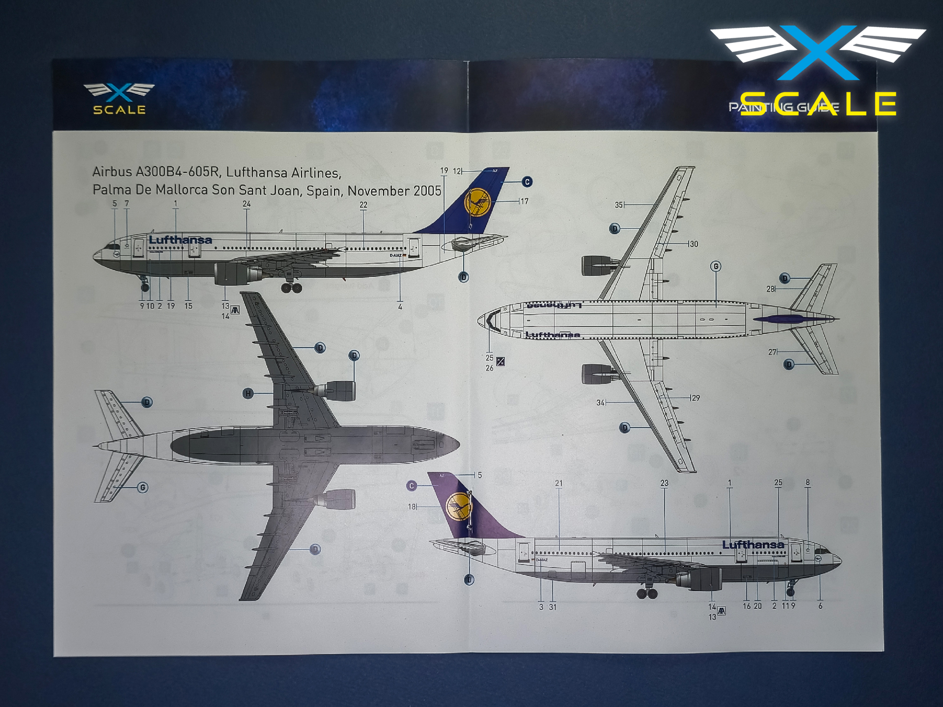 x-scale-a300b4-605r-lufthansa-maquette-avion-1-144-civil image 3