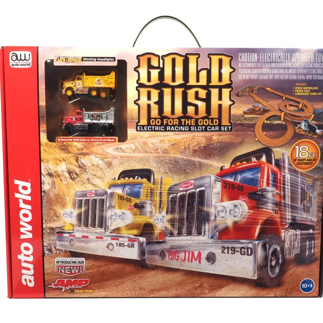 auto-world-gold-rush-go-for-the-gold-coffret-slot-ho-18-pieds image 1