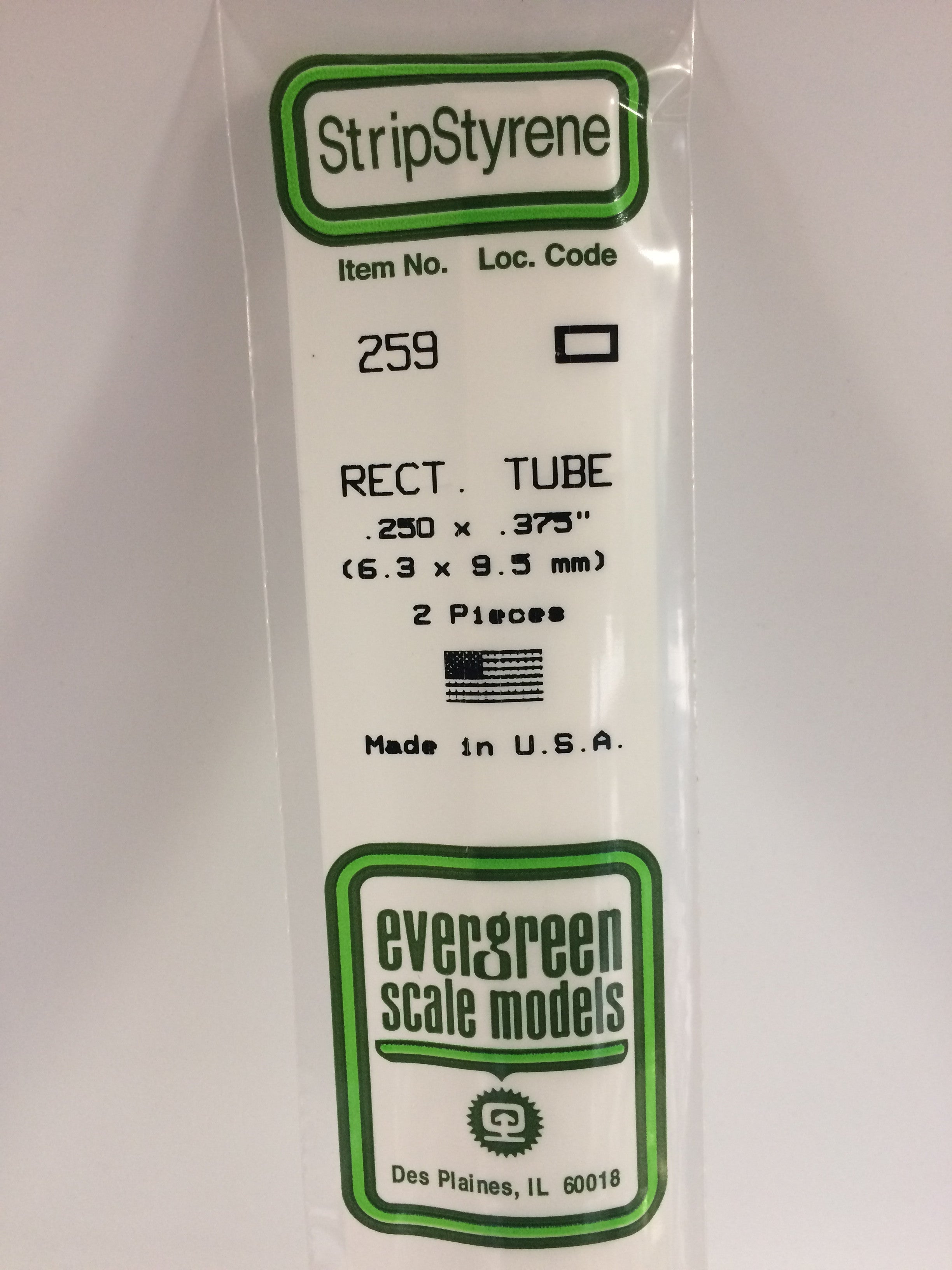 evergreen-259-tube-rectangulaire-polystyr-ne-6-3x9-5mm-2pcs image 1