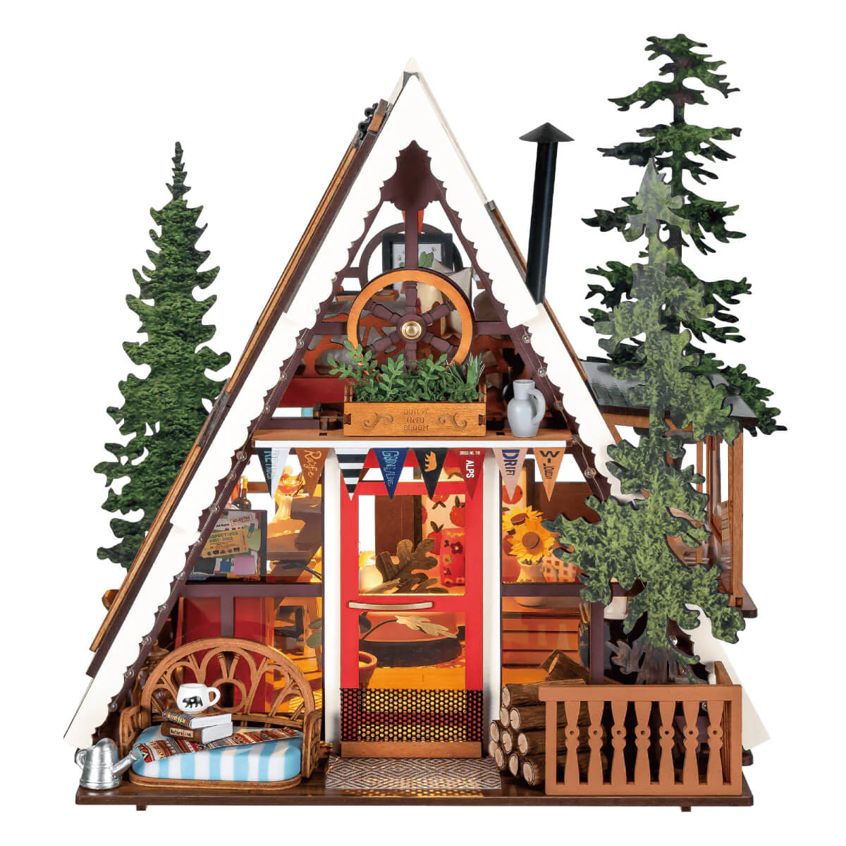 rolife-dg181-a-frame-cabin-maison-miniature-bois-diorama image 1